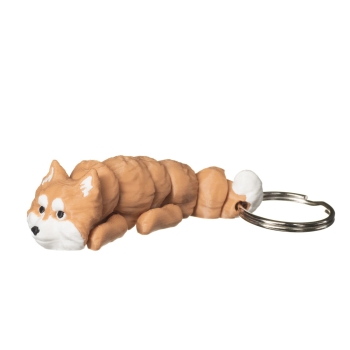 Szpic miniaturowy pomeranian brelok 3D rudy z białym pyskiem